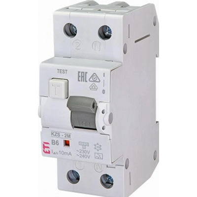 Residual current circuit breaker with overcurrent element KZS-2M C 20/0.03A, AC