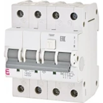 Residual current circuit breaker with overcurrent element KZS-4M B 16/0.03A, A