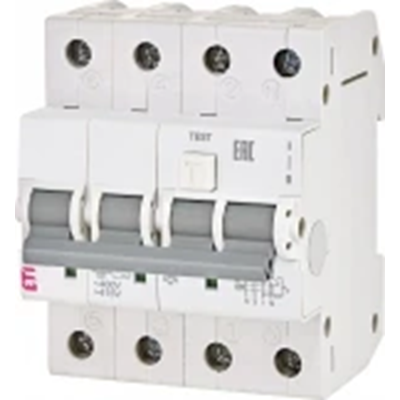 Residual current circuit breaker with overcurrent element KZS-4M B 16/0.03A, AC