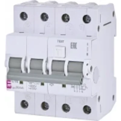 Residual current circuit breaker with overcurrent element KZS-4M C 16/0.03A, AC