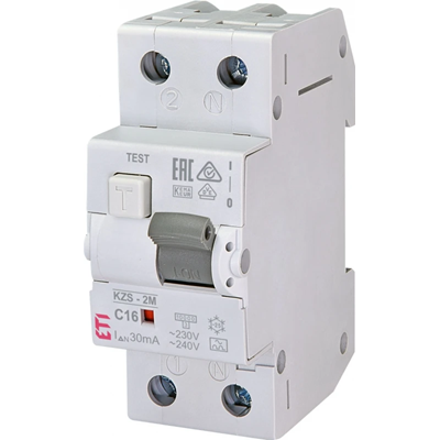 Residual current protection circuit breaker with overcurrent element KZS-2M C 16/0.03A, A