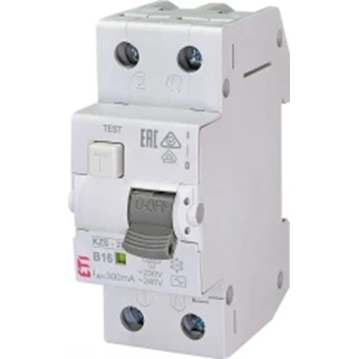 Residual current protection switch with overcurrent element KZS-2M B 16/0, 3A, AC