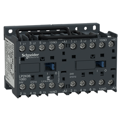 Reversing contactor TeSys K 6A 3P 1NO coil 24VDC box terminals
