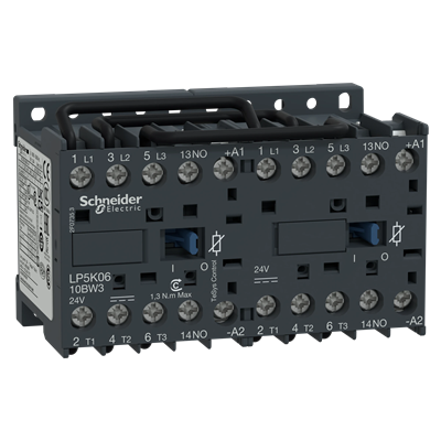 Reversing contactor TeSys K 6A 3P 1NO coil 24VDC box terminals
