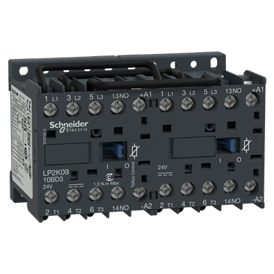 Reversing contactor TeSys K 9A 3P 1NO coil 24VDC box terminals