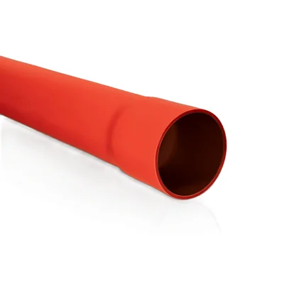 Rigid casing pipe with socket (RHDPE) size 75/4.5, red