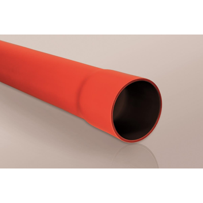 Rigid thin-walled casing pipe with a socket (RHDPE) size 50/2.5 red