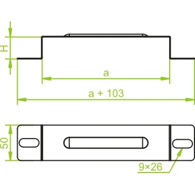 Rinnenklemme zur beidseitigen Befestigung der Rinnen am Boden, Breite 192 mm, Höhe 40 mm