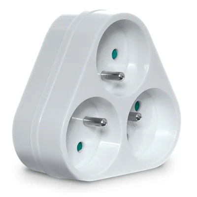 Ripartitore triplo 3x2P+Z 16A 250V bianco