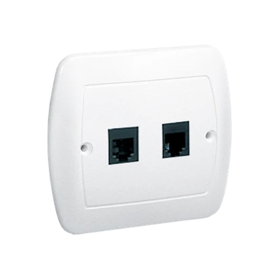 RJ11 double white telephone socket