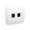RJ11 double white telephone socket