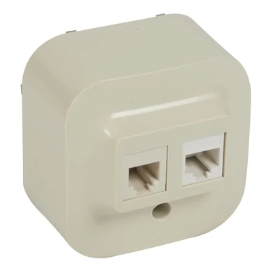 RJ11 + RJ45 jednozásuvka, krémová barva