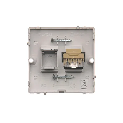 RJ11 telefonní zásuvka (modul) inox (kovová)