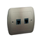 RJ11 telephone socket double satin metallic