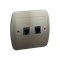 RJ11 telephone socket double satin metallic