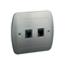 RJ11 telephone socket double silver metallic