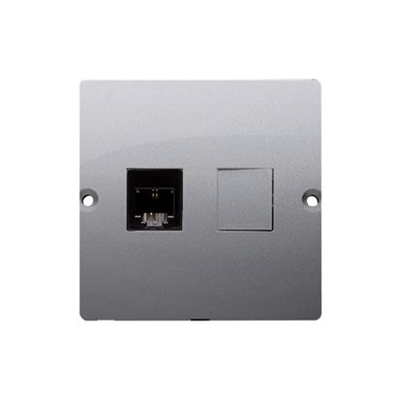 RJ11 telephone socket (module) inox (metallic)