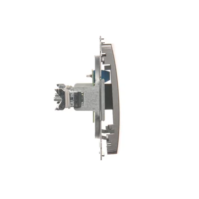 RJ11 universal single telephone socket (module) metallic inox