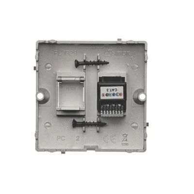 RJ12 telephone socket (module) metallic satin