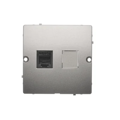 RJ12 telephone socket (module) metallic satin