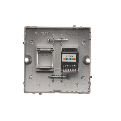 RJ12 telephone socket (module) metallic stainless steel
