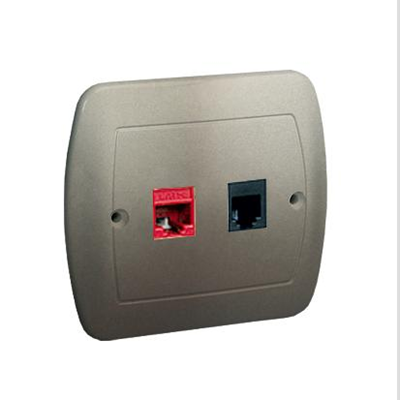 RJ12 telephone socket single satin (metallic)