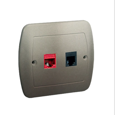 RJ12 telephone socket single satin (metallic)