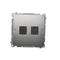 RJ45 cat. 6 double satin metallic computer socket