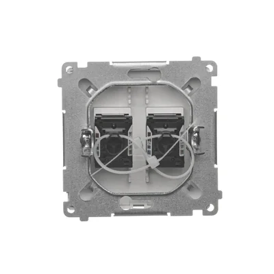 RJ45 cat. 6 double satin metallic computer socket