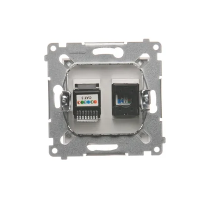 RJ45 cat.5e + toma de ordenador RJ12 (módulo) blanco