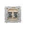 RJ45 cat.6 double computer socket beige
