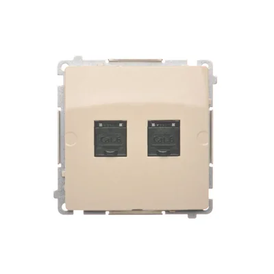 RJ45 cat.6 double computer socket beige