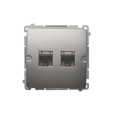 RJ45 computer socket cat. 6 double shielded metallic satin