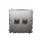 RJ45 computer socket cat. 6 double shielded metallic satin