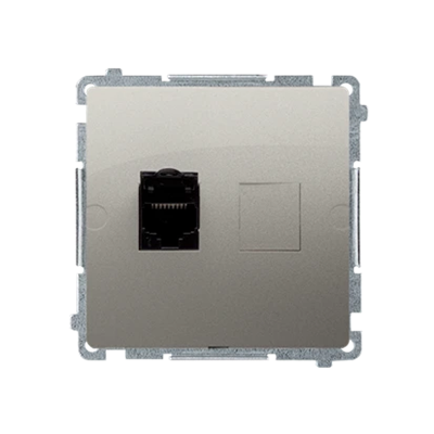 RJ45 computer socket cat. 6 single metallic satin