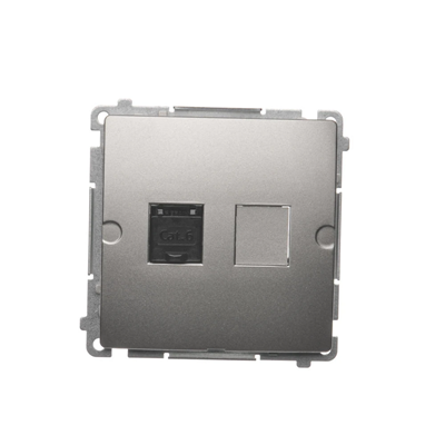 RJ45 computer socket cat. 6 single metallic satin