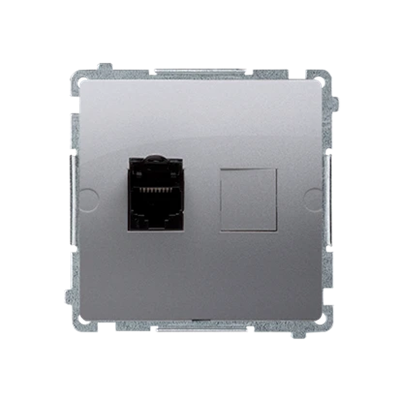 RJ45 computer socket cat. 6 single shielded inox metallic