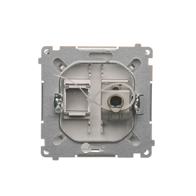 RJ45 computer socket cat. 6 single shielded inox metallic