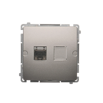 RJ45 computer socket cat. 6 single shielded satin metallic