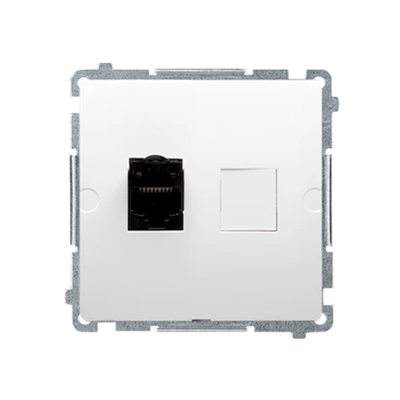 RJ45 computer socket cat. 6 single shielded white