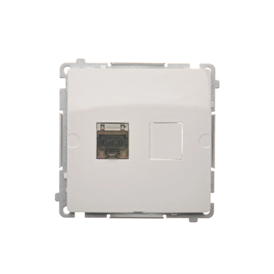 RJ45 computer socket cat. 6 single shielded white