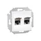 RJ45 computer socket, double shielded cat. 5e with anti-dust cover (module) white