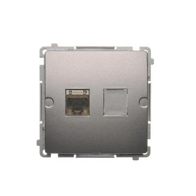 RJ45-Computerbuchse Kat. 6, einfach geschirmt, rostfrei, metallisch