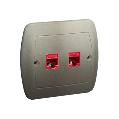 RJ45 double computer socket cat. 5e satin (metallic)