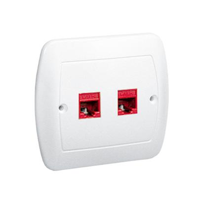 RJ45 double computer socket cat. 5e white