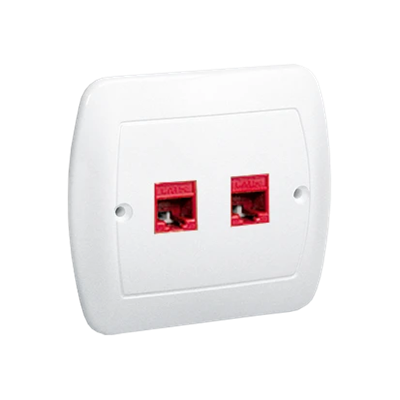 RJ45 double computer socket cat. 5e white
