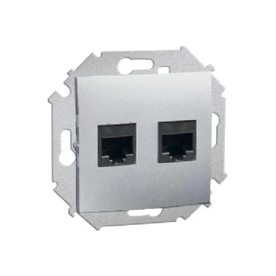 RJ45 double computer socket cat. 6 (module) aluminum (metallic)