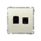 RJ45 Kat.6 Doppel-Computersteckdose beige