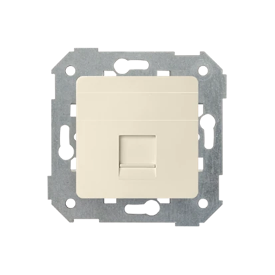 RJ45 socket cover 1 socket with adapter and shutter beige