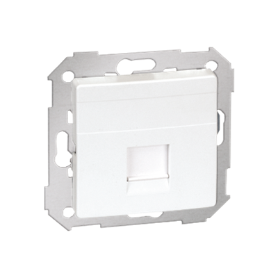 RJ45 socket cover 1 socket with adapter and white shutter